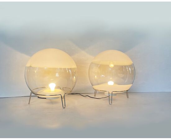 Angelo Mangiarotti's Sphere style table lamps for Skipper