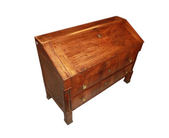 Early 1800s Empire Style Walnut Drop-front Desk