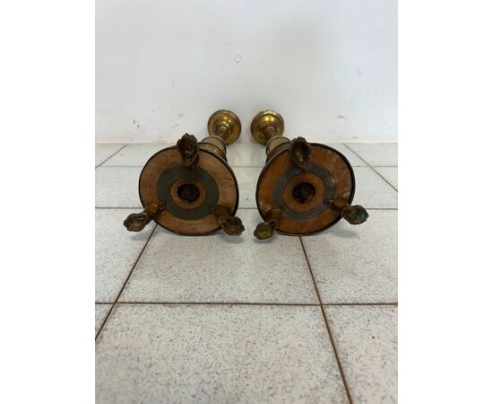 Pair of Empire candlesticks. 19th century H 63 cm
