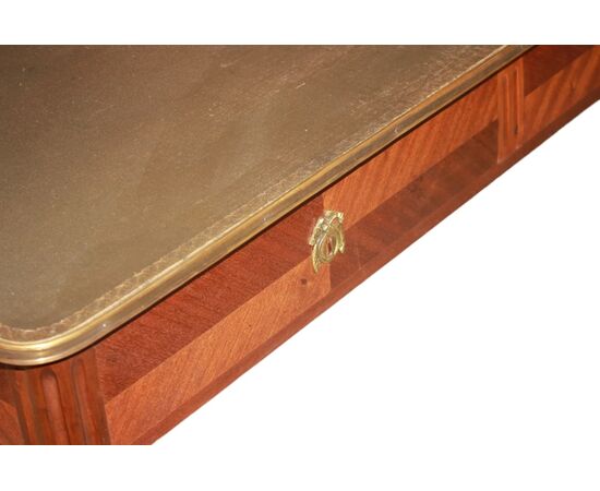 Louis XVI Style Desk from the 1800s with Green Leather Top
