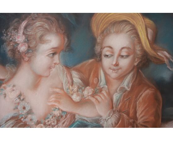French pastel from the second half of the 1800s depicting characters.