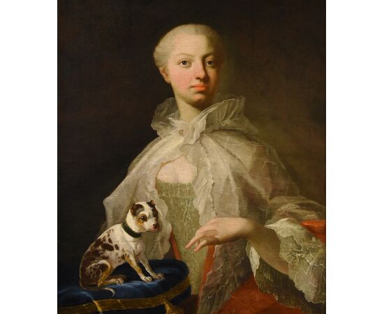 Portrait of a noblewoman with a small dog, Louis Michel van Loo (Toulon 1707 – Paris 1771)