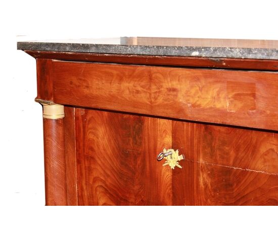19th century Empire style mahogany feather secretaire with doors