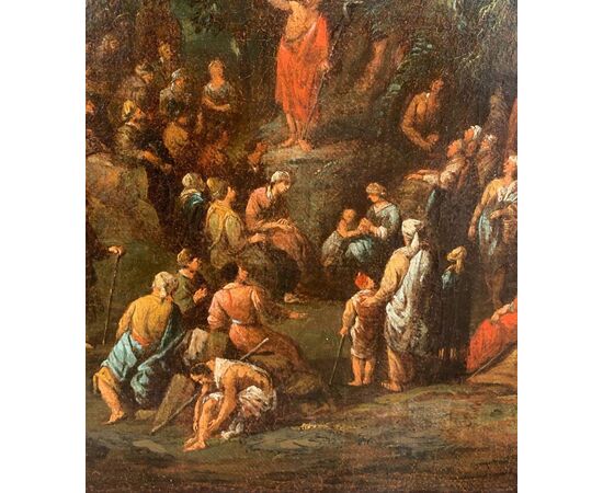 Flemish master active in Italy (17th century) - Sermon of St. John the Baptist in a landscape.