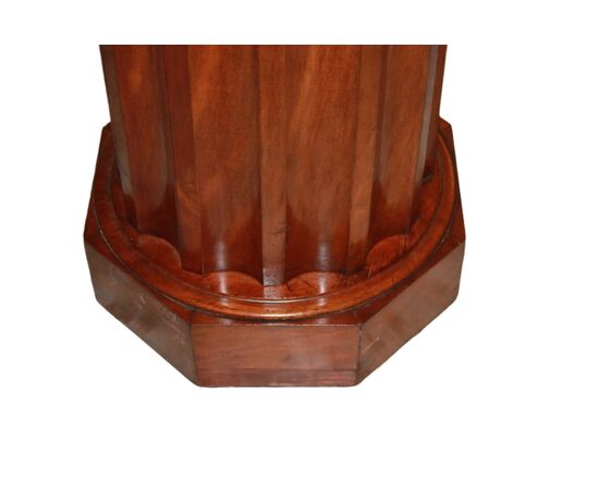 1800s French Column Bedside Table with Marble