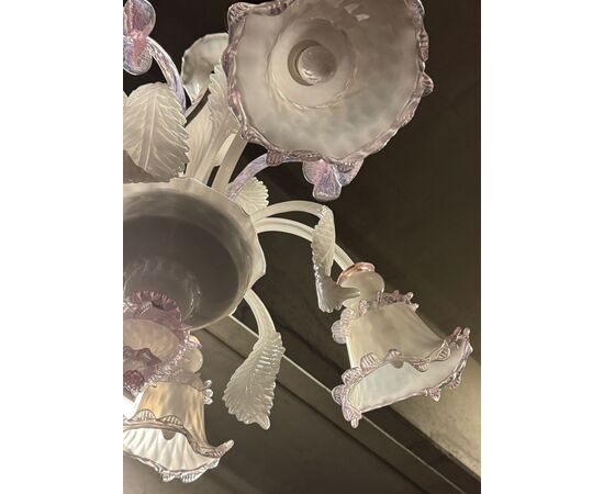 LAMP248 - Elegante lampadario in vetro di Murano, epoca '8/'900, misure diametro cm 80 x H 90