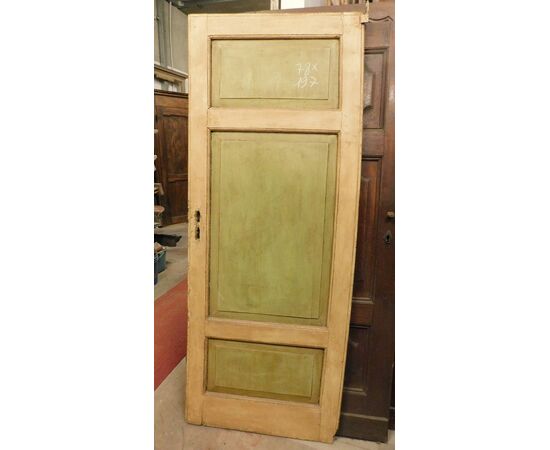  pte120 - porta semplice laccata, epoca '800, da restaurare, cm l 78 x h 197  