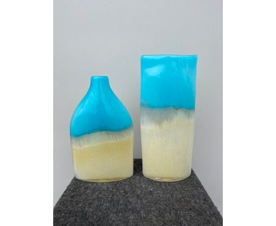 Pair of sommerso glass vases.Seguso     