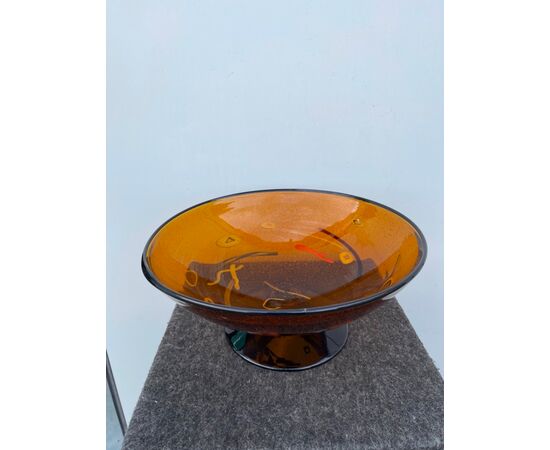 Glass bowl with murrine and gold inclusions.Giulio Radi for A.Ve.M.     