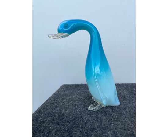 Submerged glass duck with gold inclusions.Seguso, Murano.     