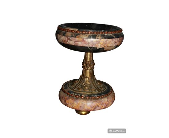 Alzatine Francesi del 1800 in Marmo con Applicazioni in Bronzo