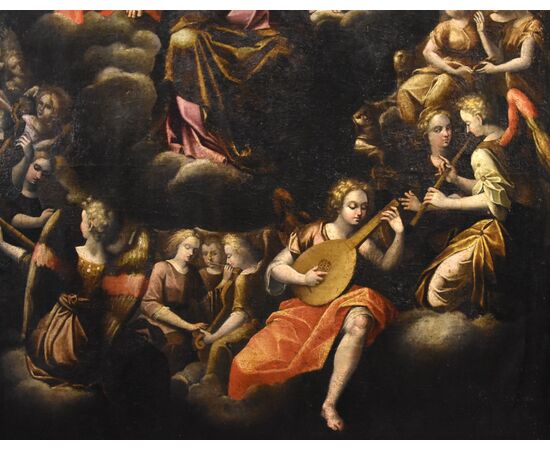 Assumption of the Virgin with the Trinity and musical angels, Guglielmo Caccia (1568 - 1625) and workshop