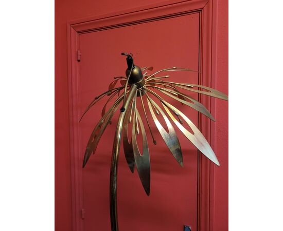 Lampada da terra anni '60 Gabriella Crespi Lamter Milano Ottone