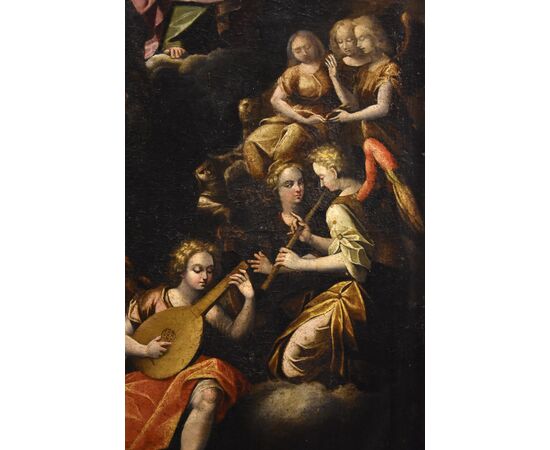 Assumption of the Virgin with the Trinity and musical angels, Guglielmo Caccia (1568 - 1625) and workshop