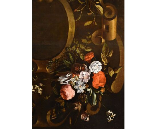 Flower wreath with cartouche, Frans van Everbroeck (Antwerp, 1628 – London 1693)
