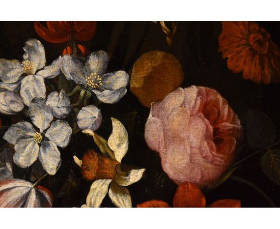 Flower wreath with cartouche, Frans van Everbroeck (Antwerp, 1628 – London 1693)