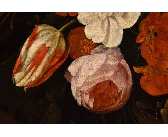 Flower wreath with cartouche, Frans van Everbroeck (Antwerp, 1628 – London 1693)