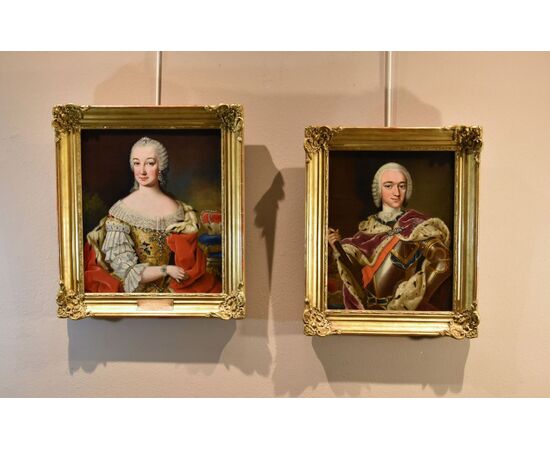 Ritratti di Maria Teresa d'Asburgo e Francesco I di Lorena, Martin van Meytens (Stoccolma 1695 - Vienna 1770)