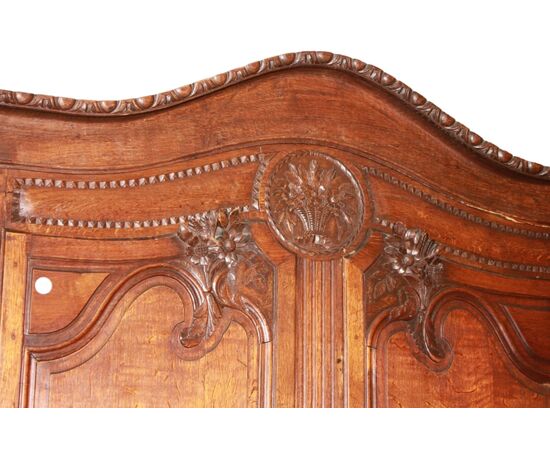 Grande Credenza Doppio Corpo Francese stile Provenzale in Legno di Rovere