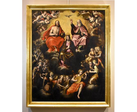 Assumption of the Virgin with the Trinity and musical angels, Guglielmo Caccia (1568 - 1625) and workshop