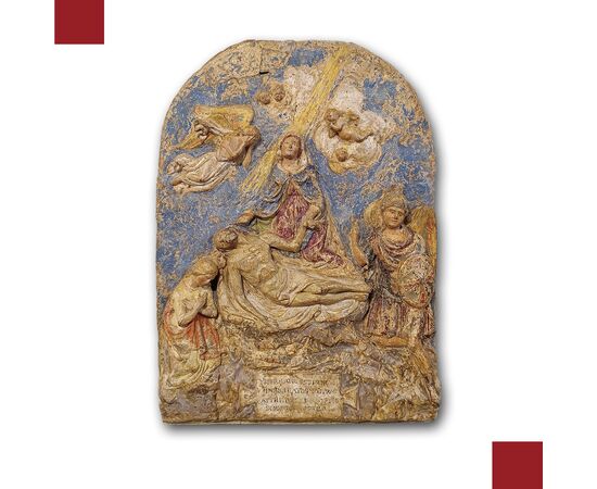 STUCCO POLICROMO RINASCIMENTALE META’ XVI SECOLO