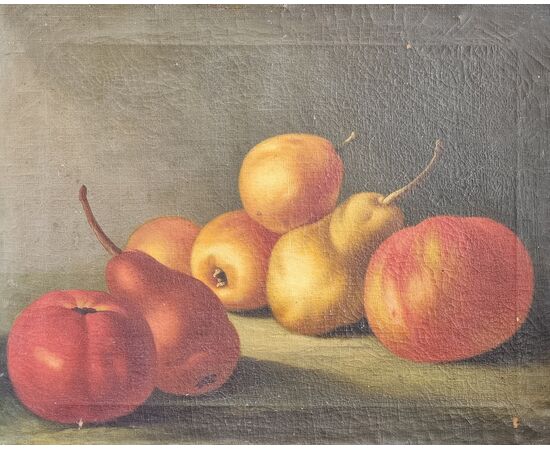 Pair of still lifes with fruit in silver frames, late 18th - early 19th century