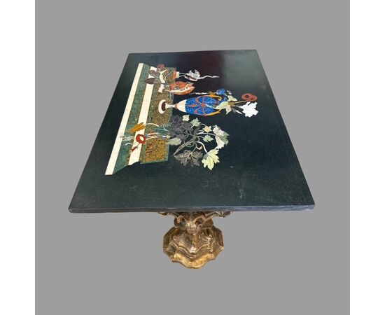 Table with hard stone inlay