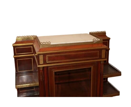 Cabinet credenzino francese stile Luigi XVI del XIX secolo in legno di mogano