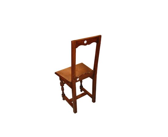 Set of 4 late 1800s French rustic chairs