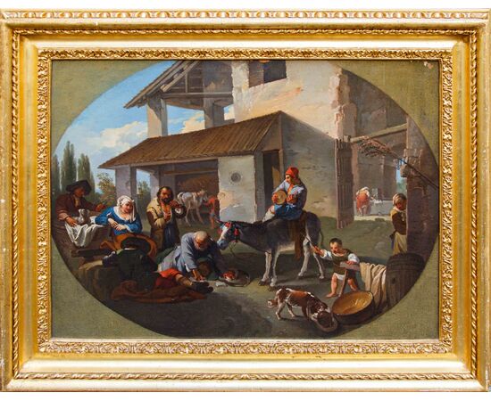 Paolo Monaldi (Rome, approx. 1704 - post 1779), Genre Scene