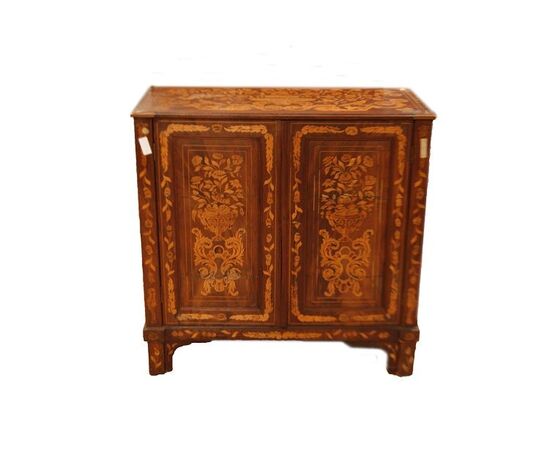 Early 1800s Dutch inlaid mahogany cabinet