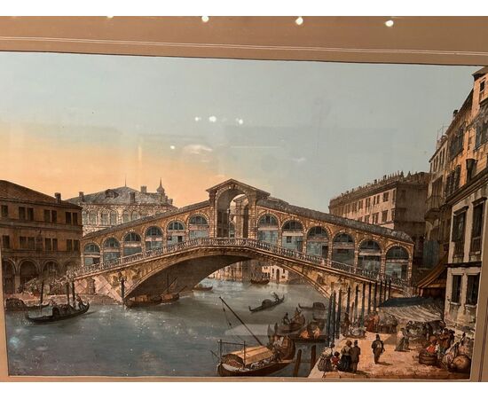 Aquarello/Guache "PONTE DI RIALTO"