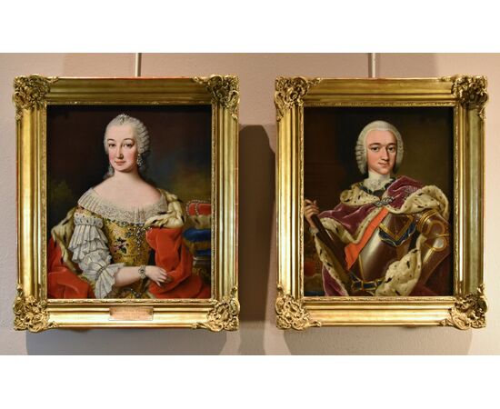 Ritratti di Maria Teresa d'Asburgo e Francesco I di Lorena, Martin van Meytens (Stoccolma 1695 - Vienna 1770)