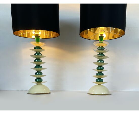 Stained glass table lamps - Vintage 1970
