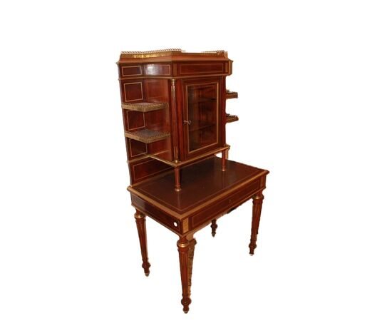 Cabinet credenzino francese stile Luigi XVI del XIX secolo in legno di mogano