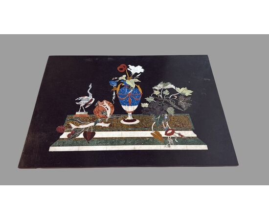 Table with hard stone inlay