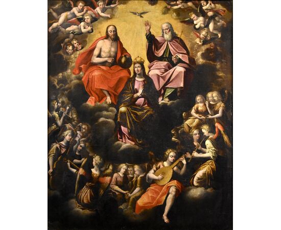 Assumption of the Virgin with the Trinity and musical angels, Guglielmo Caccia (1568 - 1625) and workshop