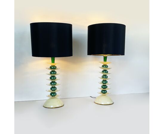 Stained glass table lamps - Vintage 1970