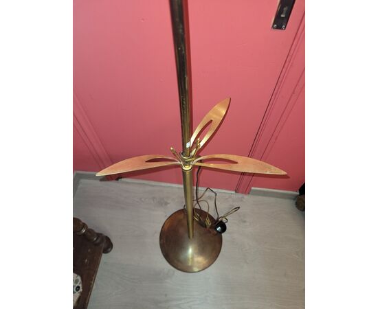 Lampada da terra anni '60 Gabriella Crespi Lamter Milano Ottone