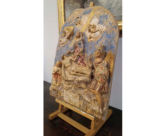 STUCCO POLICROMO RINASCIMENTALE META’ XVI SECOLO