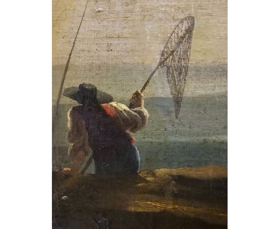 BEL PAESAGGIO CON PESCATORI