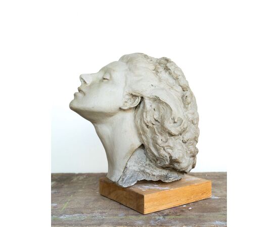 Female plaster head – Giuseppe Siccardi, Bergamo, early 20th century