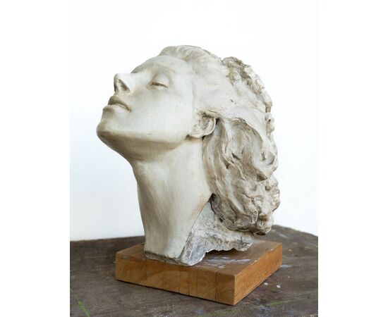Female plaster head – Giuseppe Siccardi, Bergamo, early 20th century