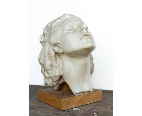 Female plaster head – Giuseppe Siccardi, Bergamo, early 20th century
