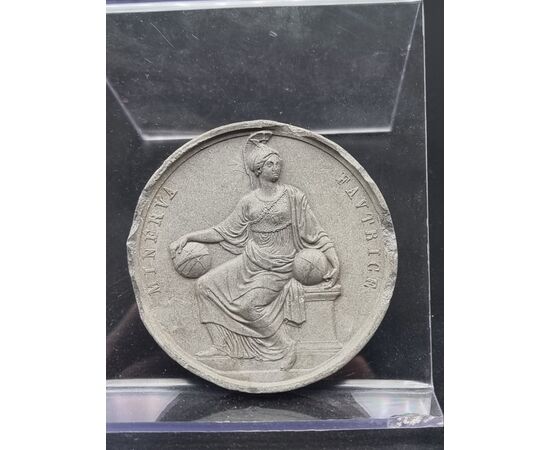 Nucleo di sei medaglie commemorative in pasta vulcanica o materiale simile, XIX secolo