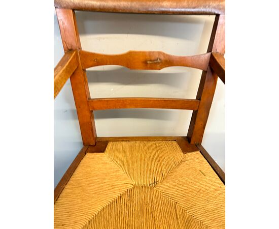 Antica poltrona in noce fine '700, Toscana, Luigi XVI impagliata 91x56x45