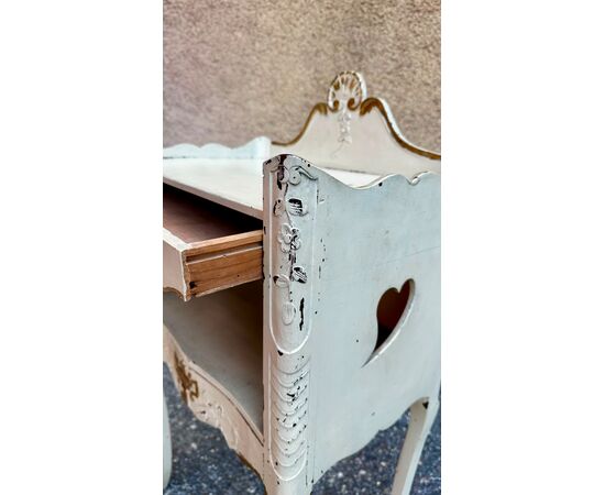 Antique Shabby Chic Nightstand - Napoleon III