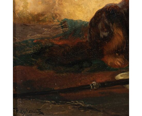 Pittore inglese (XIX sec.) - King Charles Cavalier Spaniel dog.