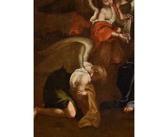 Christ surrounded by angels in the desert, Circle of Pietro da Cortona, born as Pietro Berrettini (Cortona 1597 – Rome 1669)