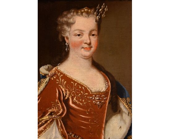 Luigi XV, Re di Francia, con la regina consorte Maria Leszczynska, Pierre Gobert (Fontainebleau 1662 - Parigi 1744) Atelier di
